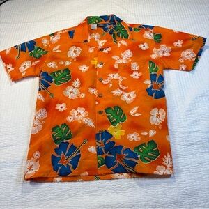 Maui Trading Company Tropical‎ Orange Floral Men's Shirt
